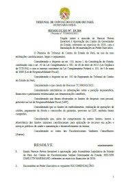 Resoluo que aprova o Parecer Prvio