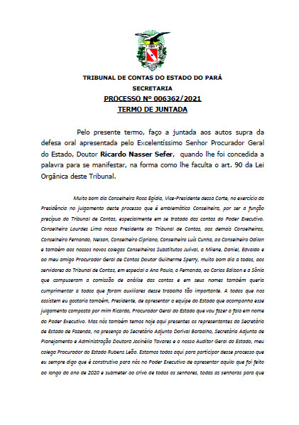 Manifestao do Representante do Governo